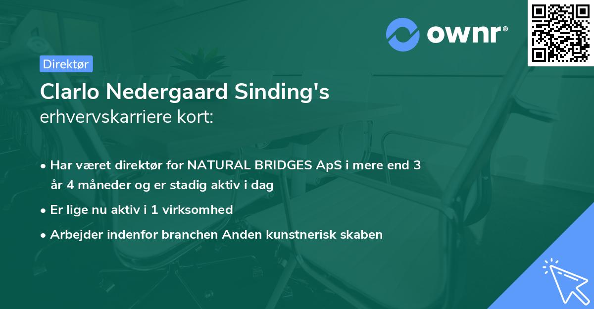 Clarlo Nedergaard Sinding's erhvervskarriere kort