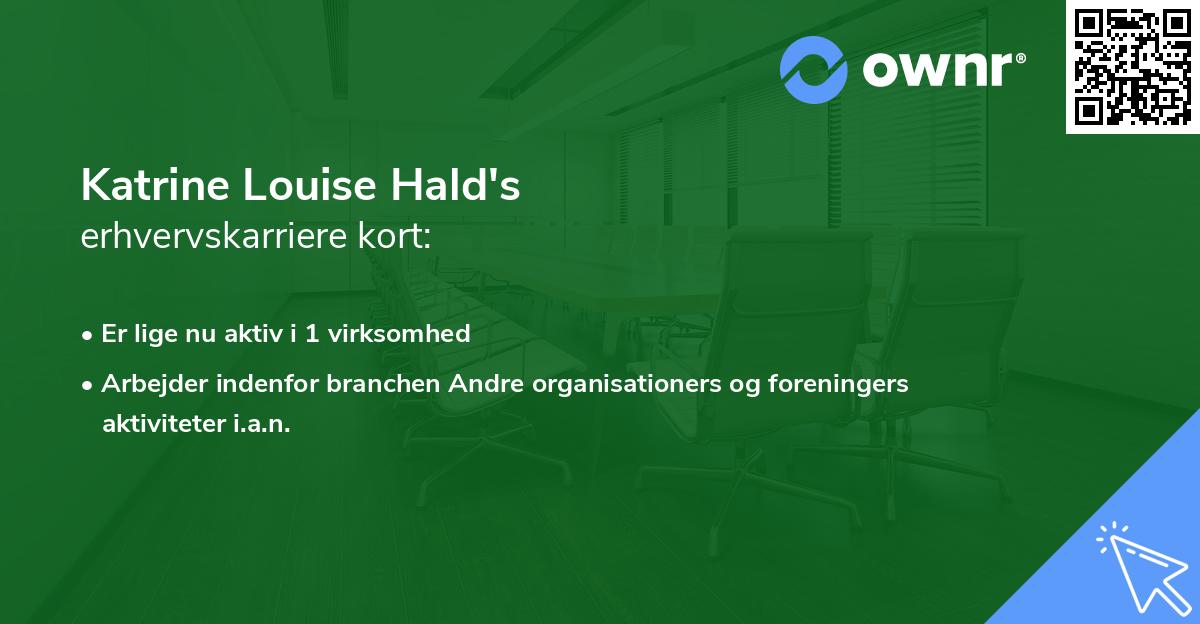 Katrine Louise Hald's erhvervskarriere kort