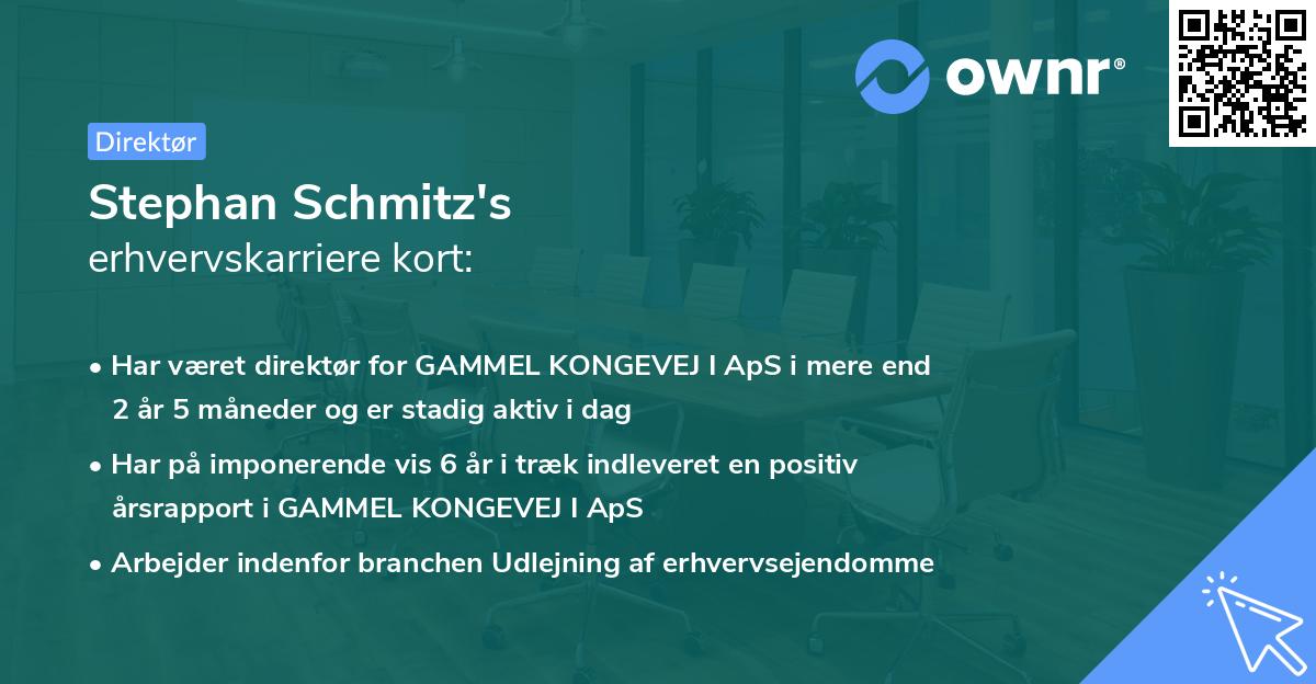 Stephan Schmitz's erhvervskarriere kort