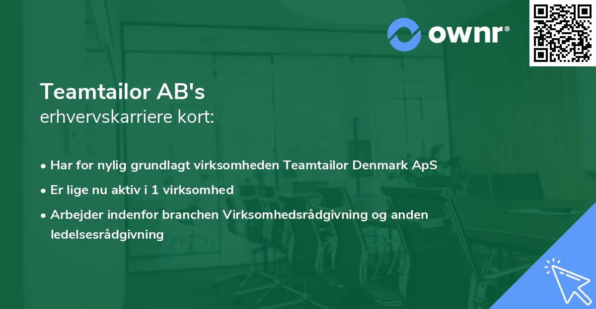 Teamtailor AB's erhvervskarriere kort