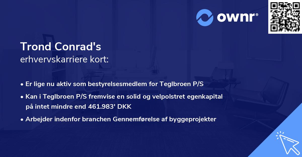 Trond Conrad's erhvervskarriere kort