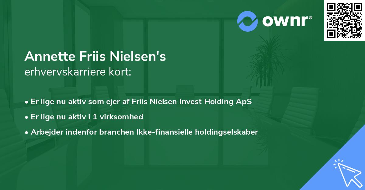 Annette Friis Nielsen's erhvervskarriere kort