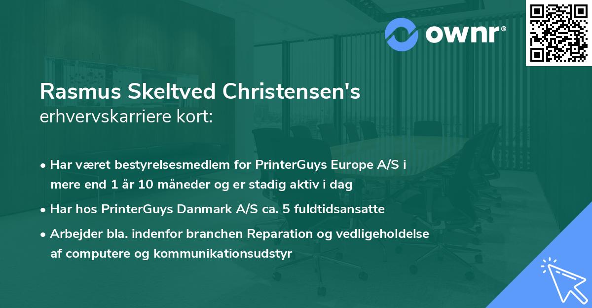 Rasmus Skeltved Christensen's erhvervskarriere kort