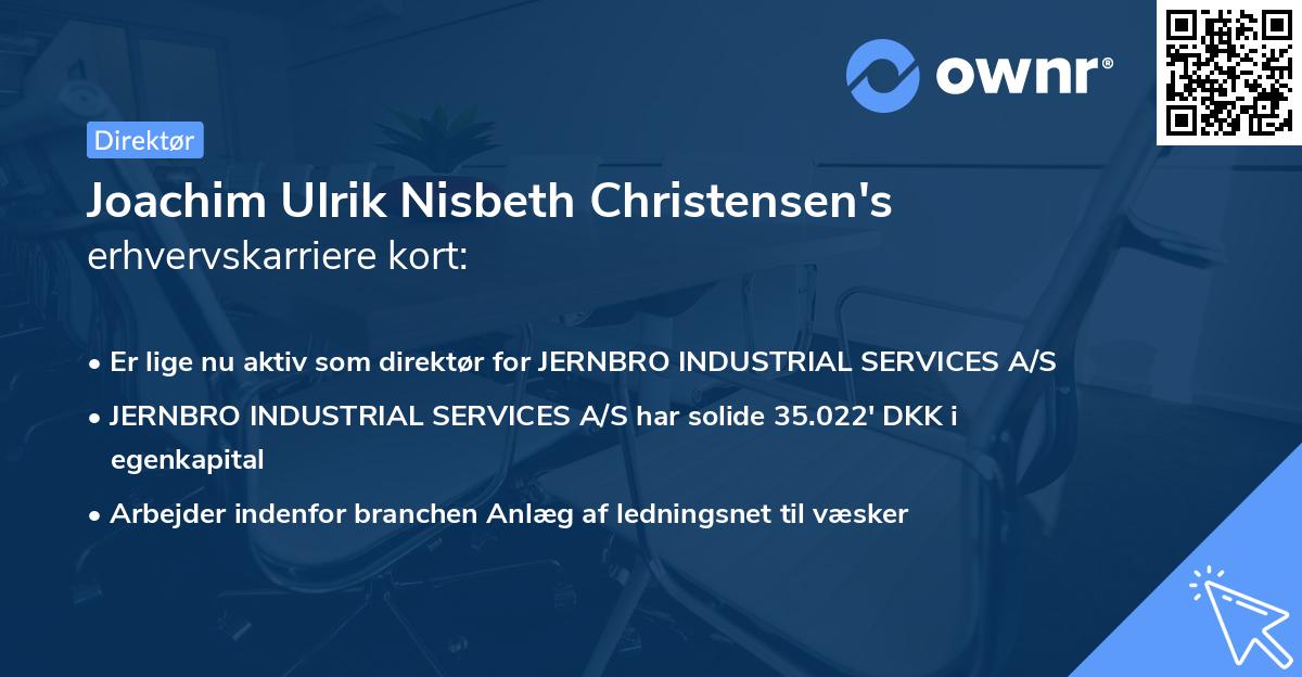 Joachim Ulrik Nisbeth Christensen's erhvervskarriere kort