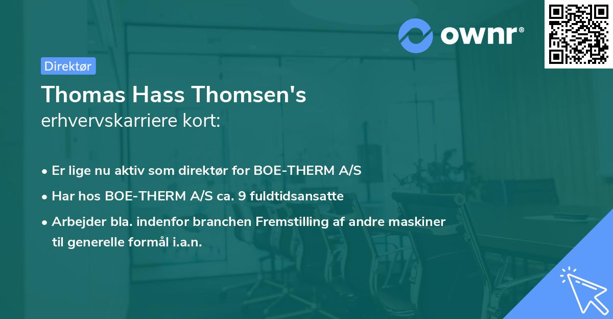 Thomas Hass Thomsen's erhvervskarriere kort