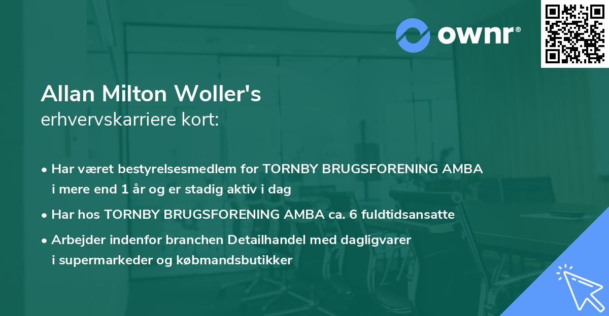 Allan Milton Woller's erhvervskarriere kort