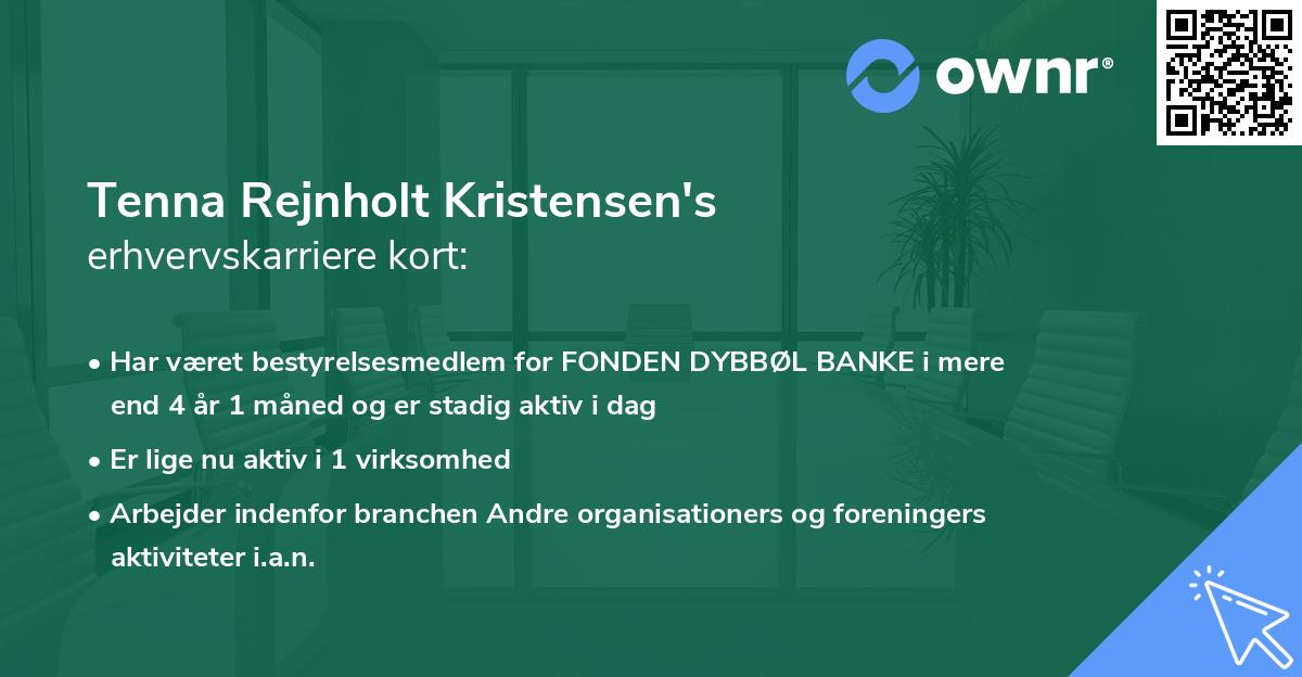 Tenna Rejnholt Kristensen's erhvervskarriere kort