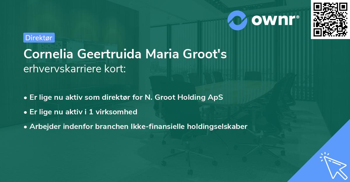 Cornelia Geertruida Maria Groot's erhvervskarriere kort