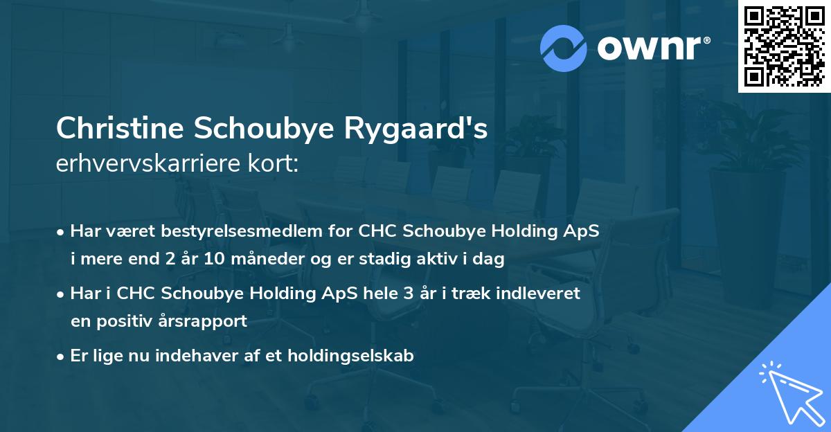 Christine Schoubye Rygaard's erhvervskarriere kort