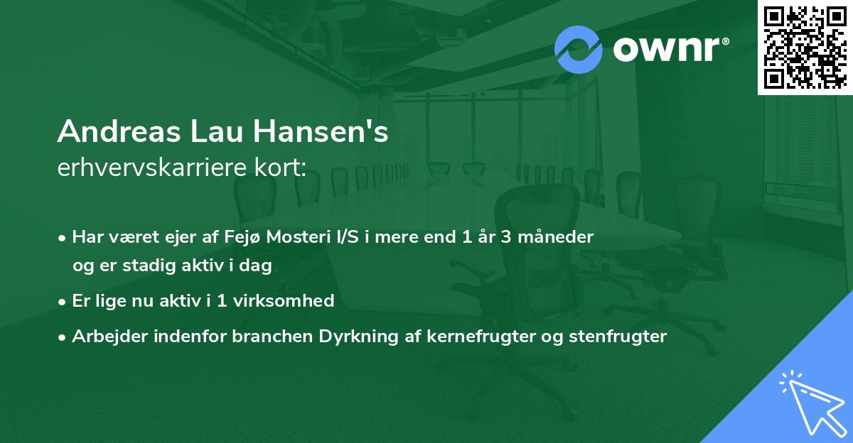 Andreas Lau Hansen's erhvervskarriere kort