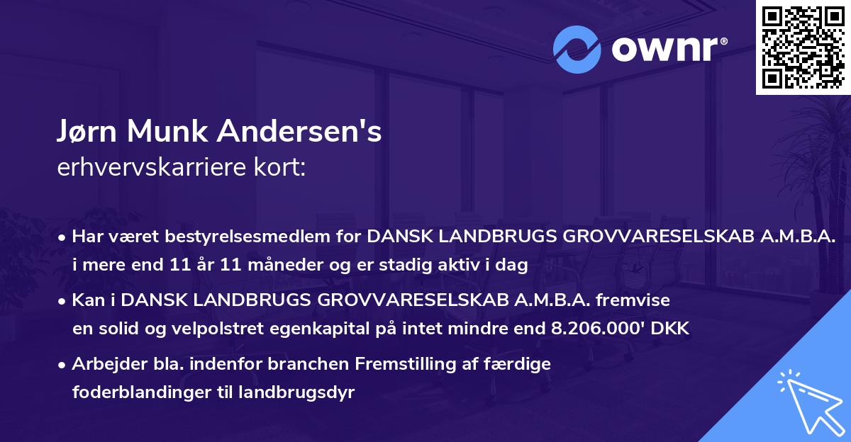 Jørn Munk Andersen's erhvervskarriere kort