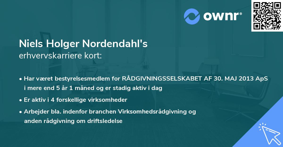 Niels Holger Nordendahl's erhvervskarriere kort