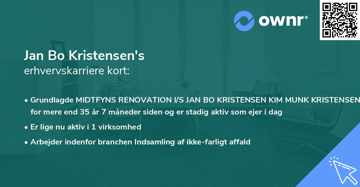 Jan Bo Kristensen's erhvervskarriere kort