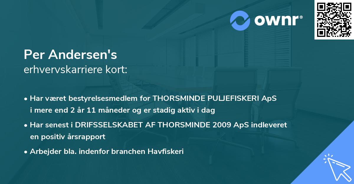 Per Andersen's erhvervskarriere kort