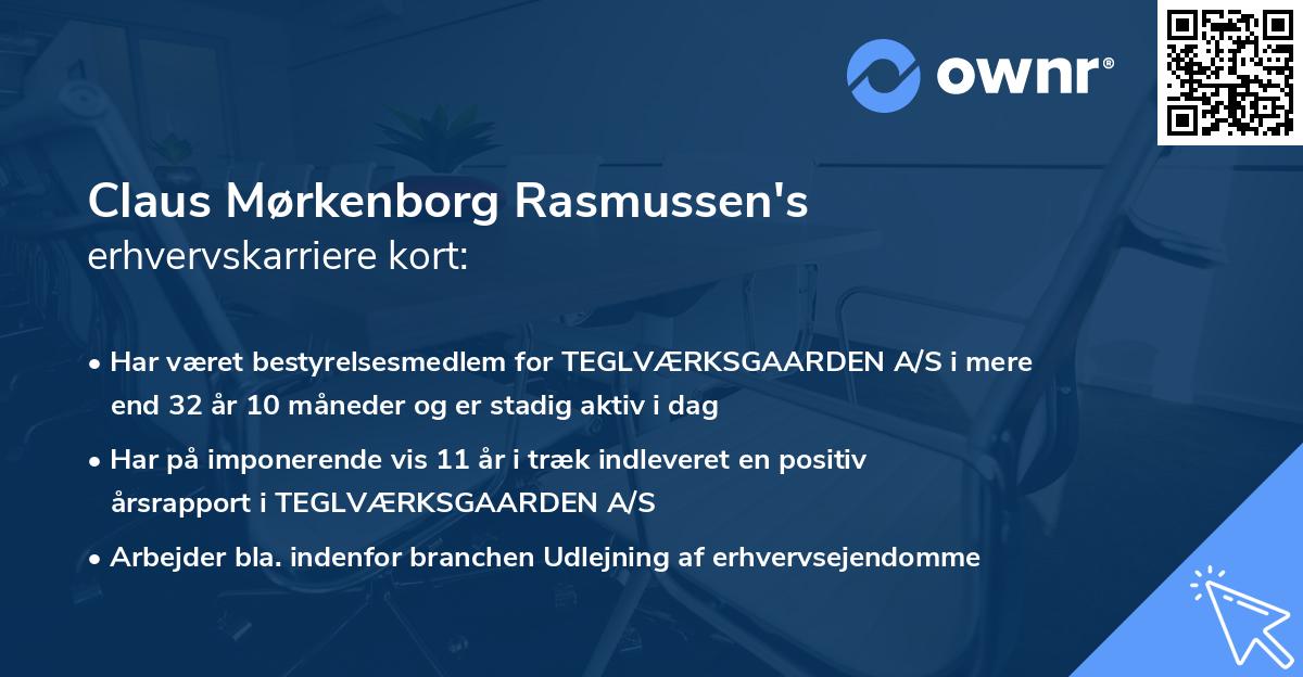 Claus Mørkenborg Rasmussen's erhvervskarriere kort