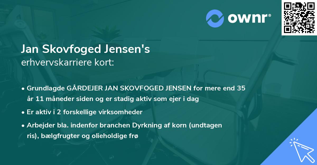 Jan Skovfoged Jensen's erhvervskarriere kort