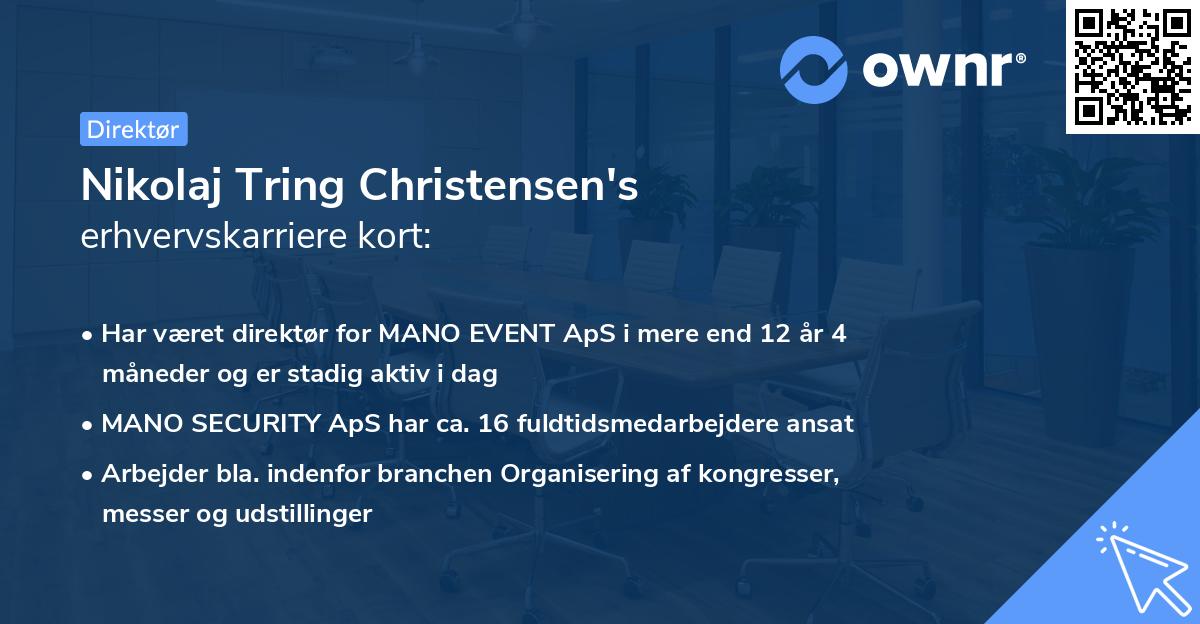 Nikolaj Tring Christensen's erhvervskarriere kort