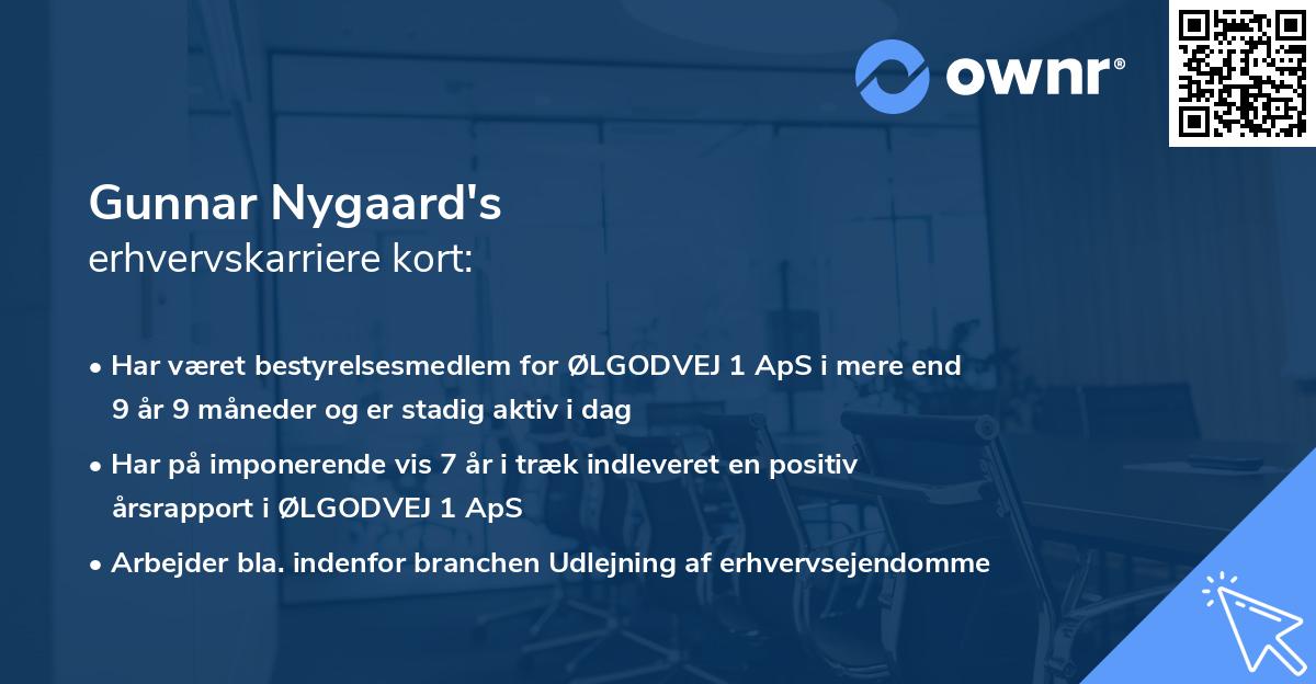 Gunnar Nygaard's erhvervskarriere kort