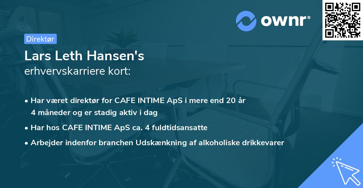Lars Leth Hansen's erhvervskarriere kort