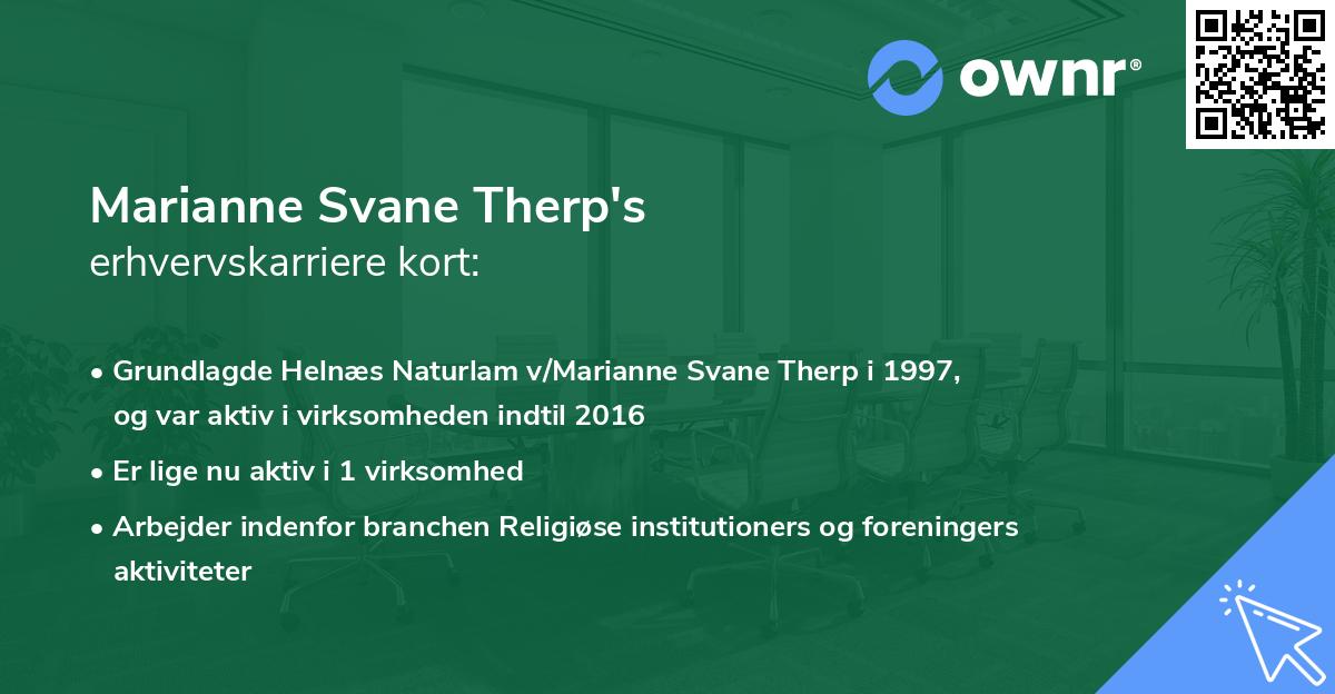 Marianne Svane Therp's erhvervskarriere kort