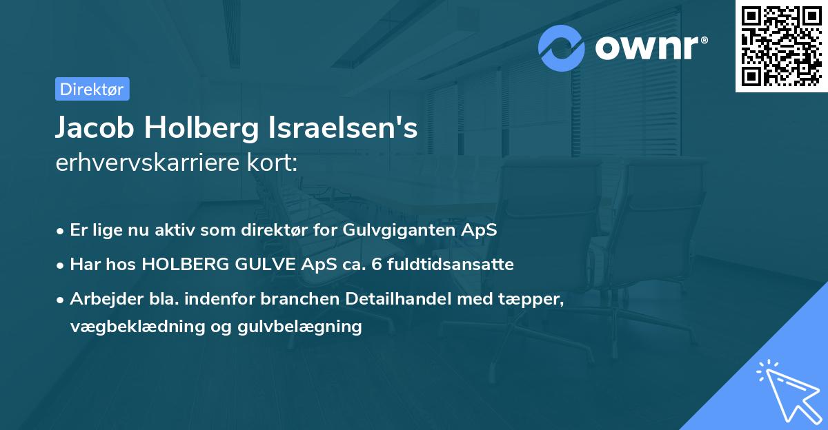 Jacob Holberg Israelsen's erhvervskarriere kort