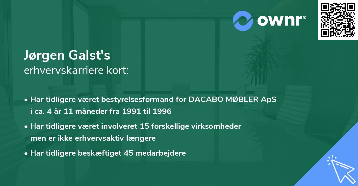 Jørgen Galst's erhvervskarriere kort