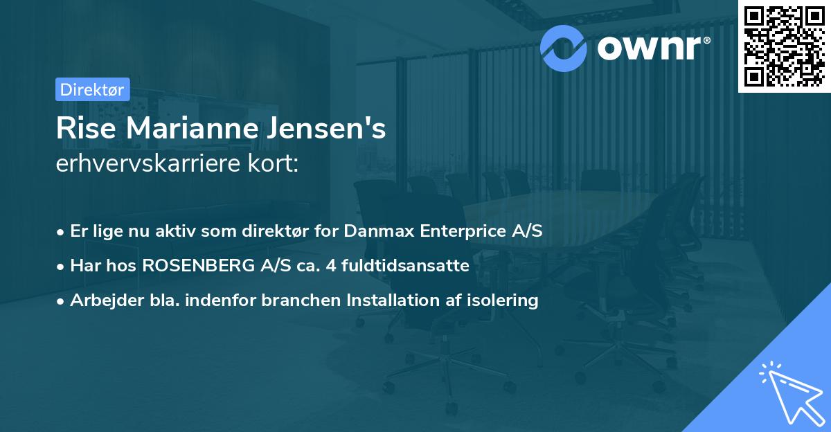 Rise Marianne Jensen's erhvervskarriere kort