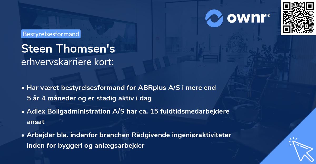 Steen Thomsen's erhvervskarriere kort