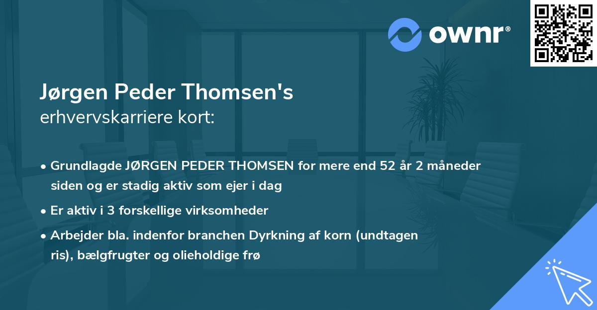 Jørgen Peder Thomsen's erhvervskarriere kort