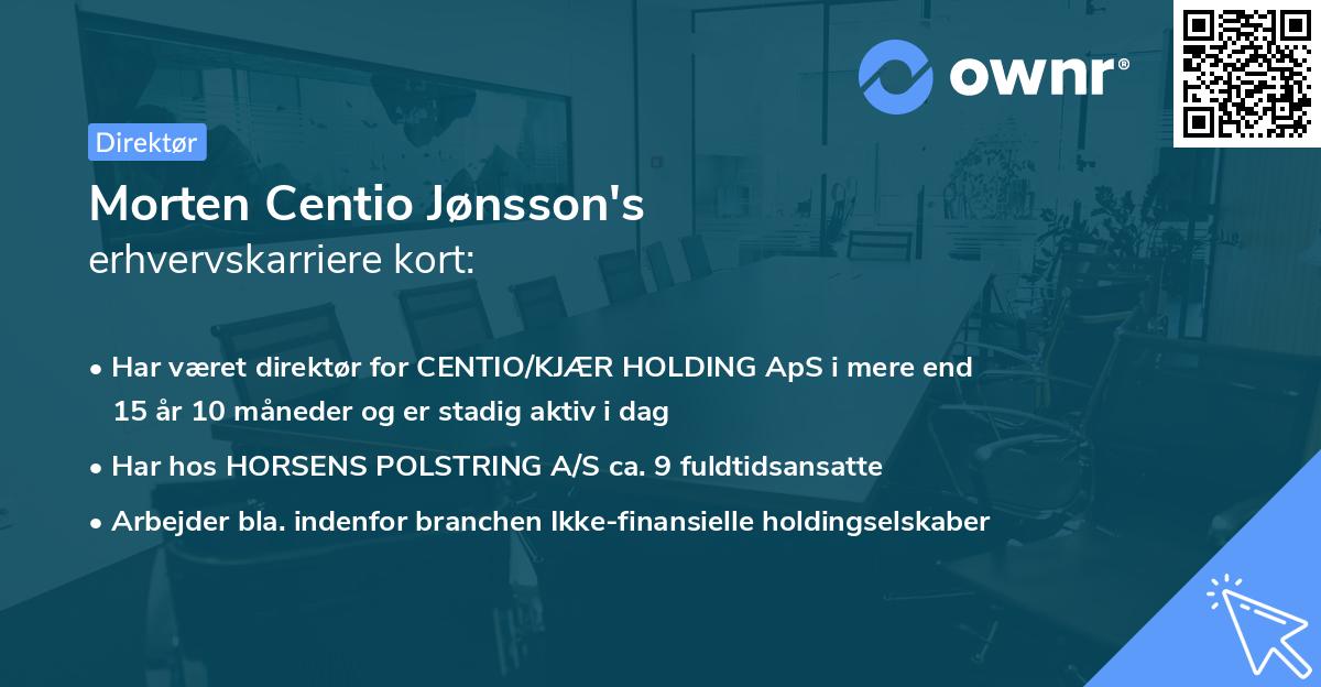 Morten Centio Jønsson's erhvervskarriere kort