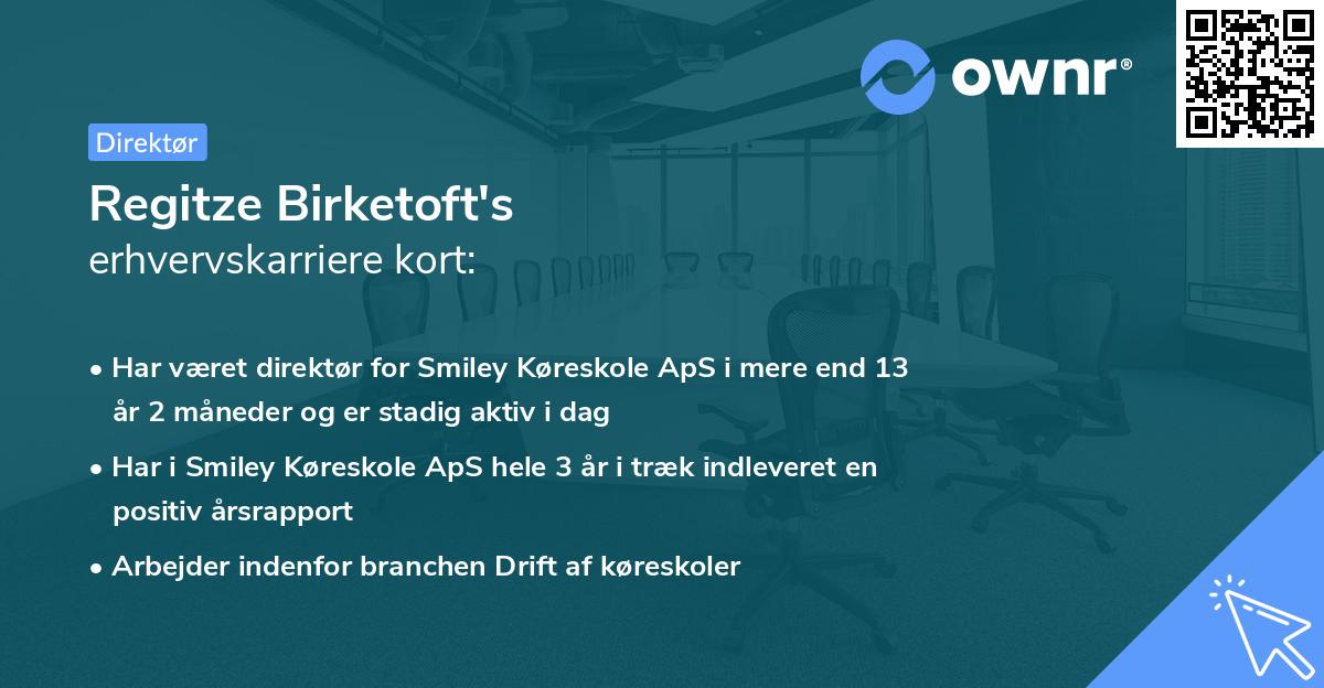 Regitze Birketoft's erhvervskarriere kort