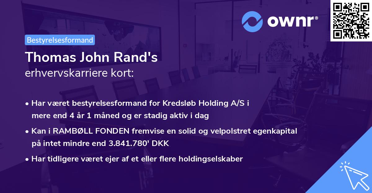 Thomas John Rand's erhvervskarriere kort