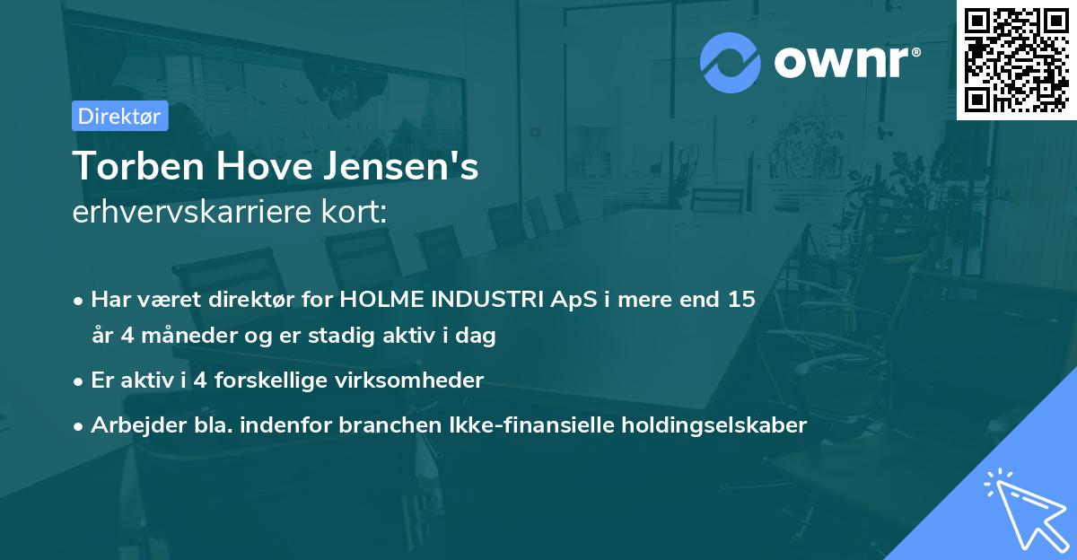 Torben Hove Jensen's erhvervskarriere kort