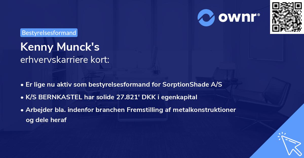 Kenny Munck's erhvervskarriere kort
