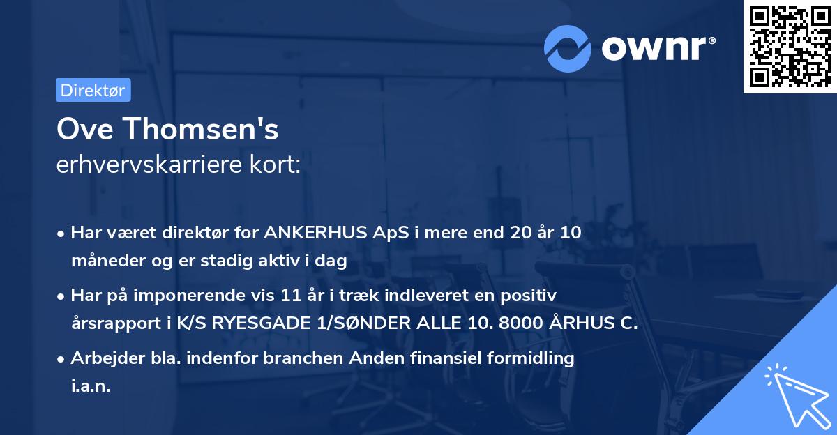 Ove Thomsen's erhvervskarriere kort