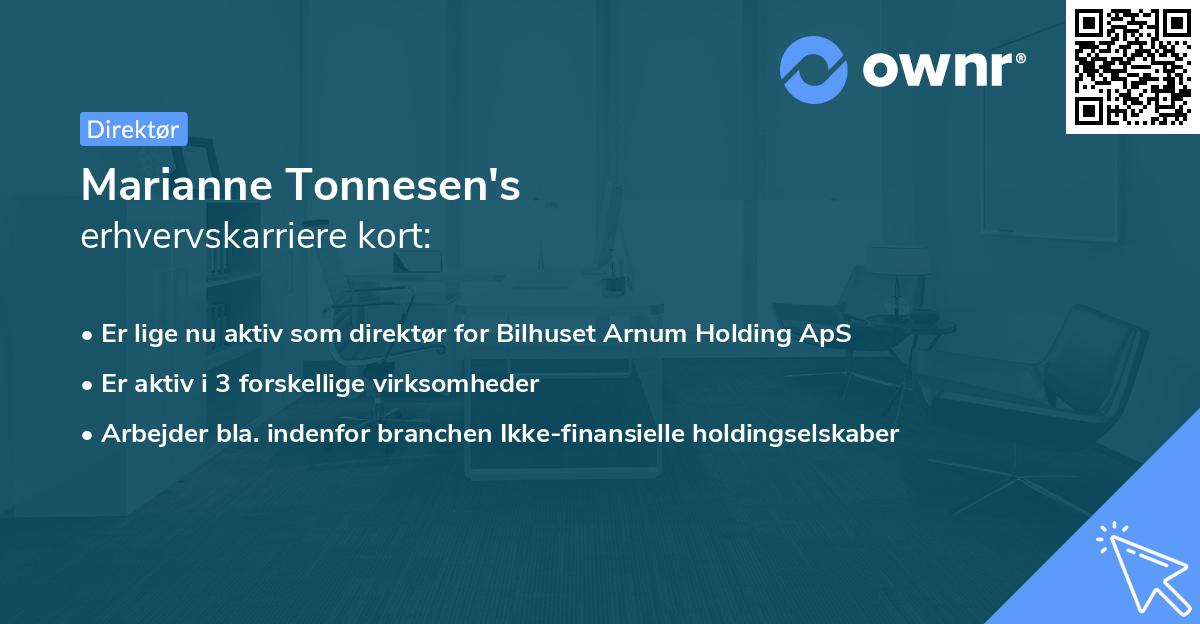 Marianne Tonnesen's erhvervskarriere kort