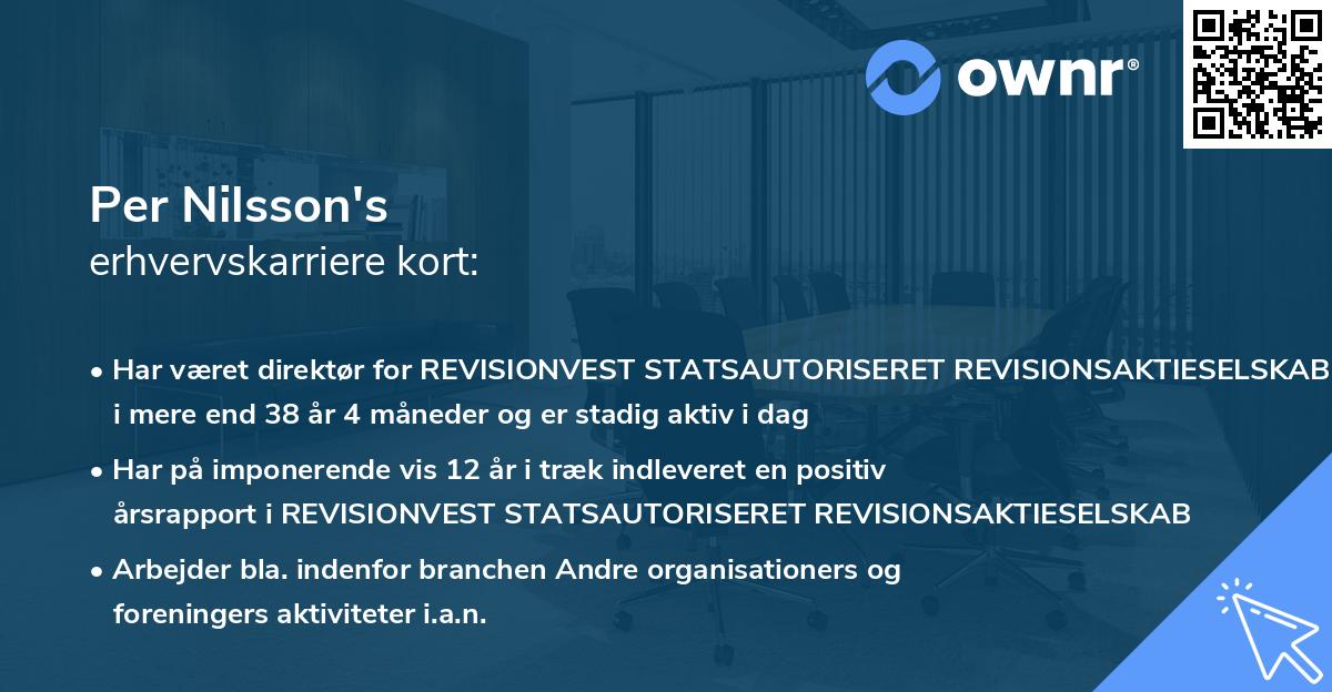 Per Nilsson's erhvervskarriere kort