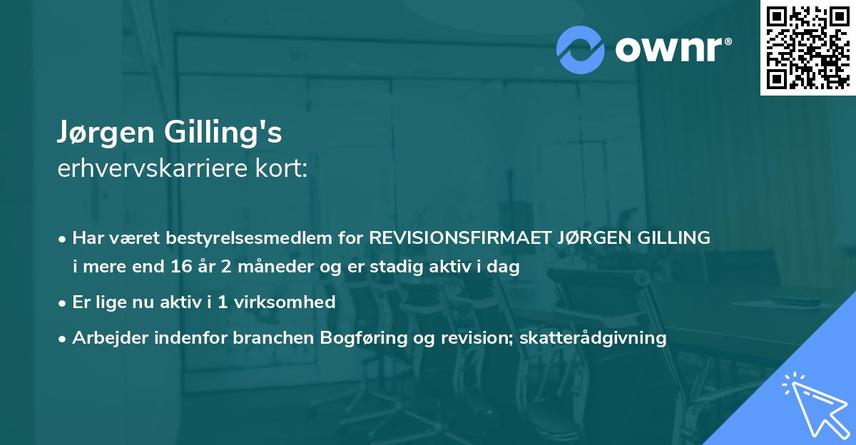 Jørgen Gilling's erhvervskarriere kort