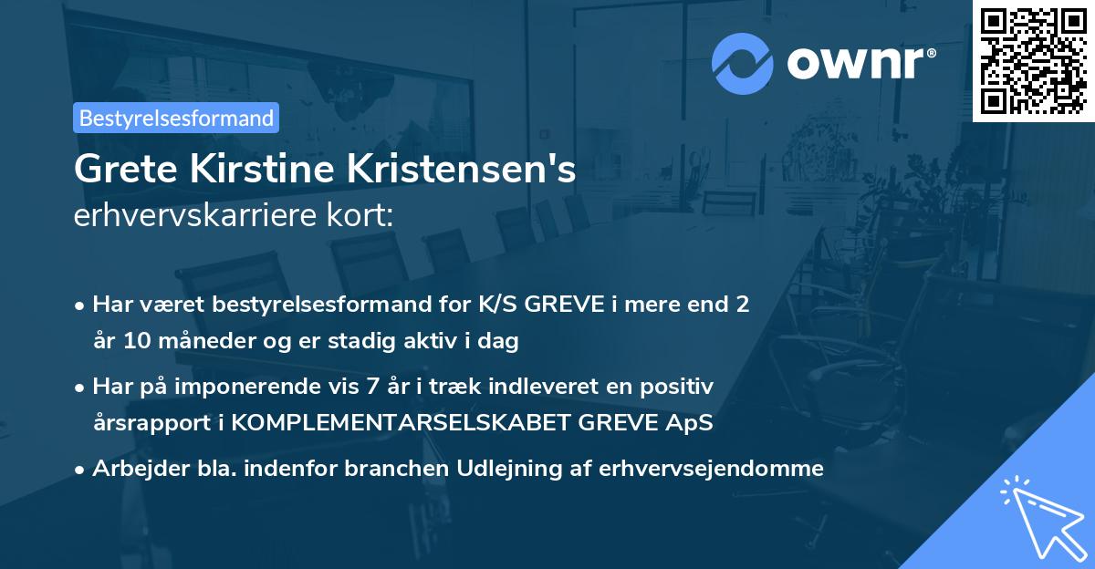 Grete Kirstine Kristensen's erhvervskarriere kort