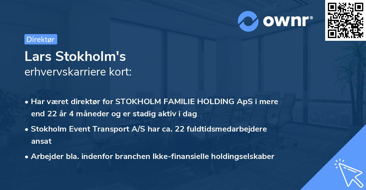 Lars Stokholm's erhvervskarriere kort