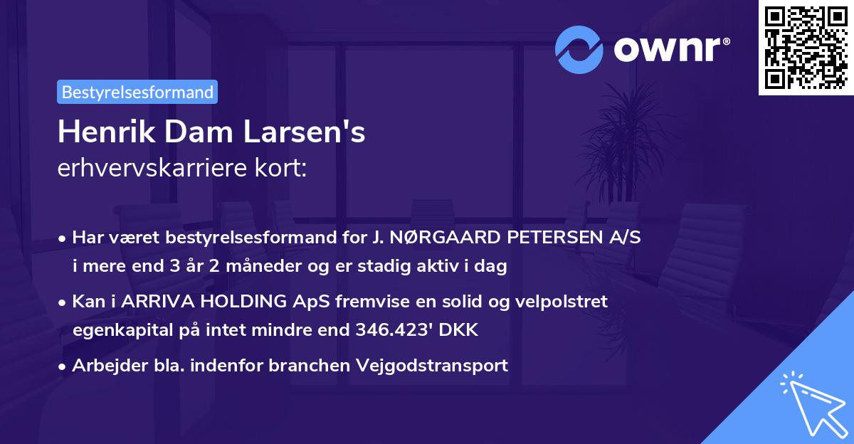 Henrik Dam Larsen's erhvervskarriere kort