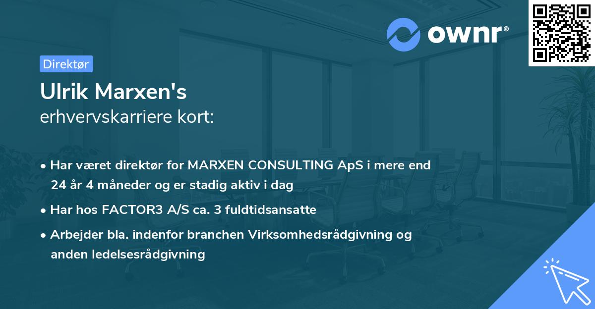 Ulrik Marxen's erhvervskarriere kort