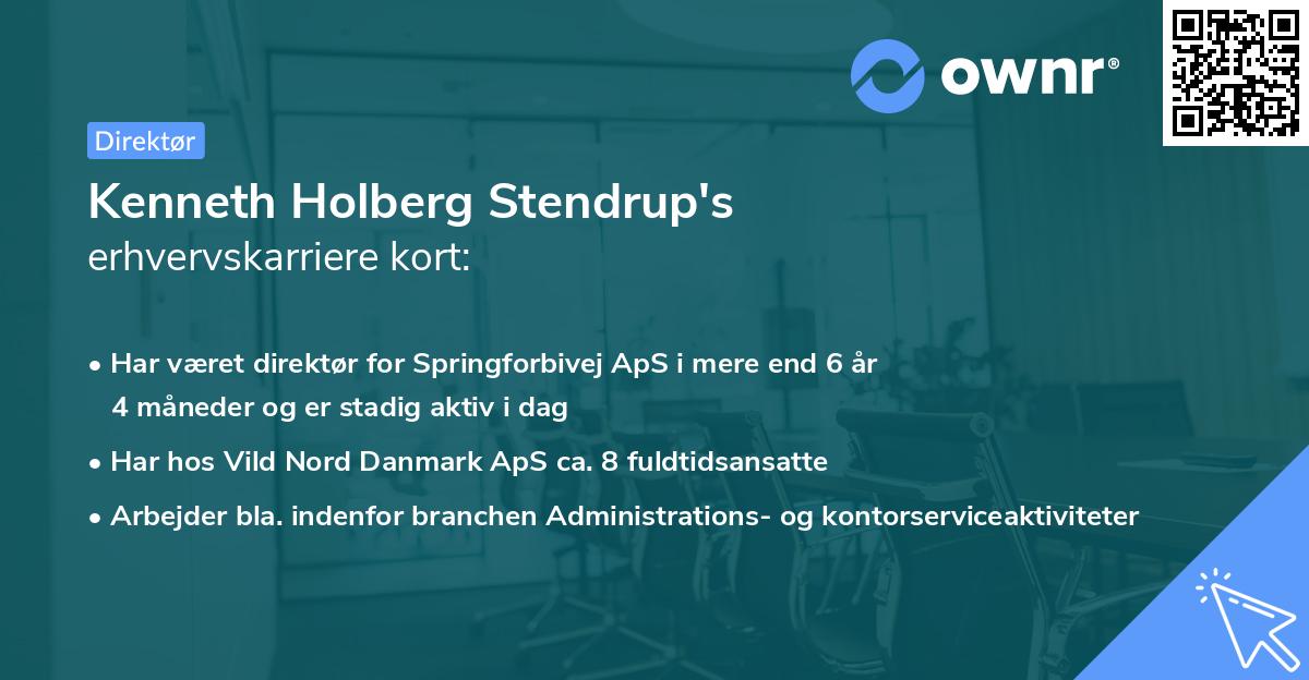 Kenneth Holberg Stendrup's erhvervskarriere kort