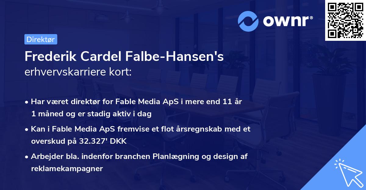 Frederik Cardel Falbe-Hansen's erhvervskarriere kort