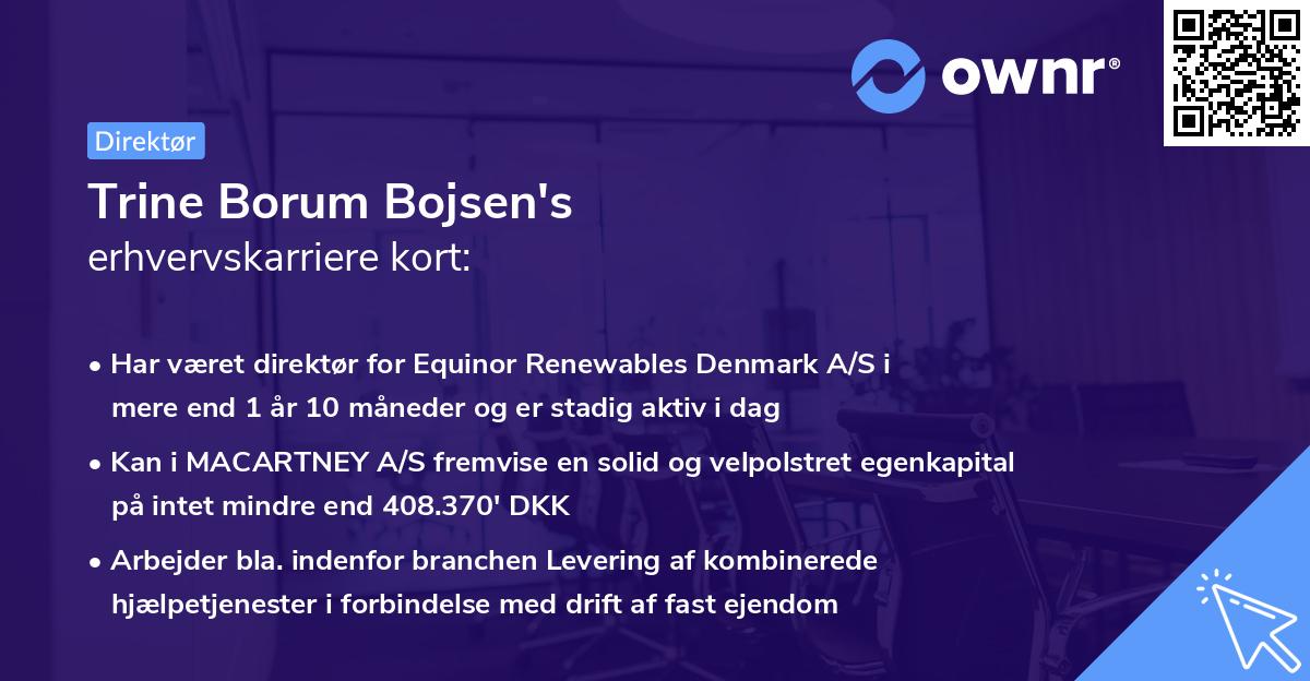 Trine Borum Bojsen's erhvervskarriere kort