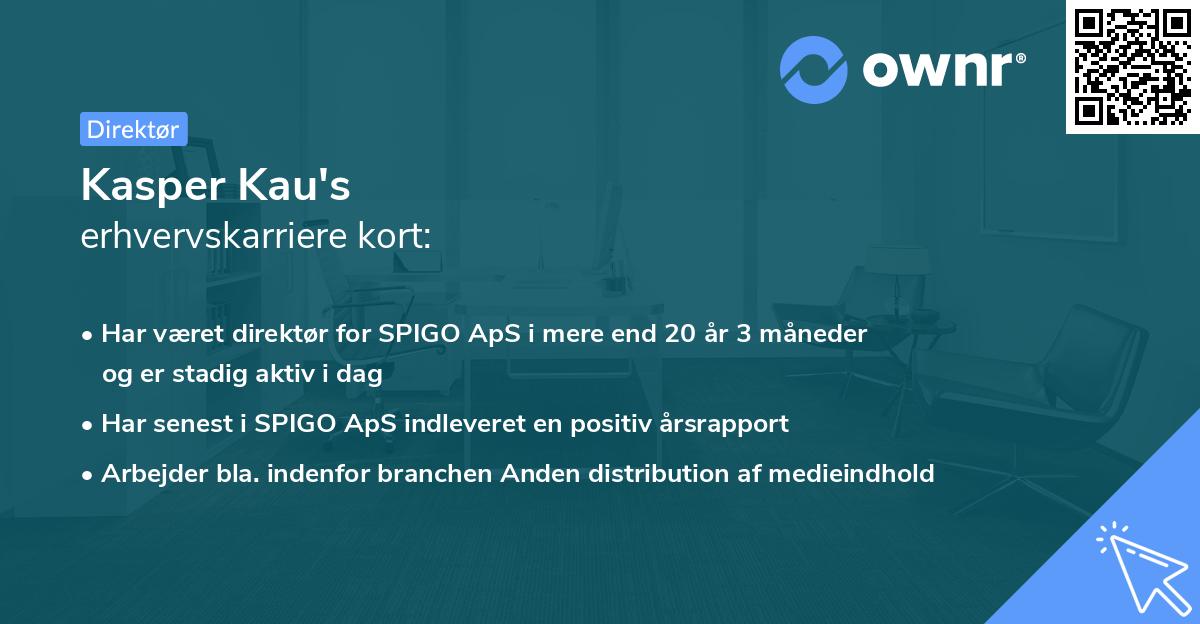 Kasper Kau's erhvervskarriere kort