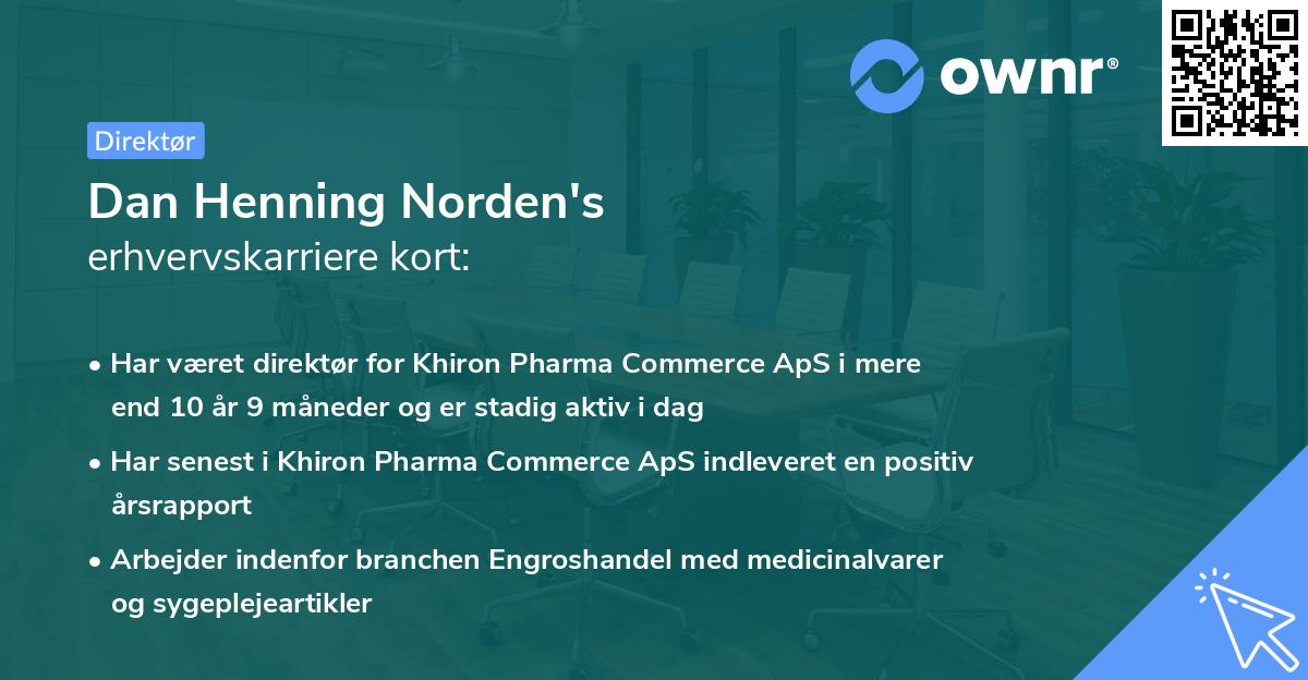 Dan Henning Norden's erhvervskarriere kort
