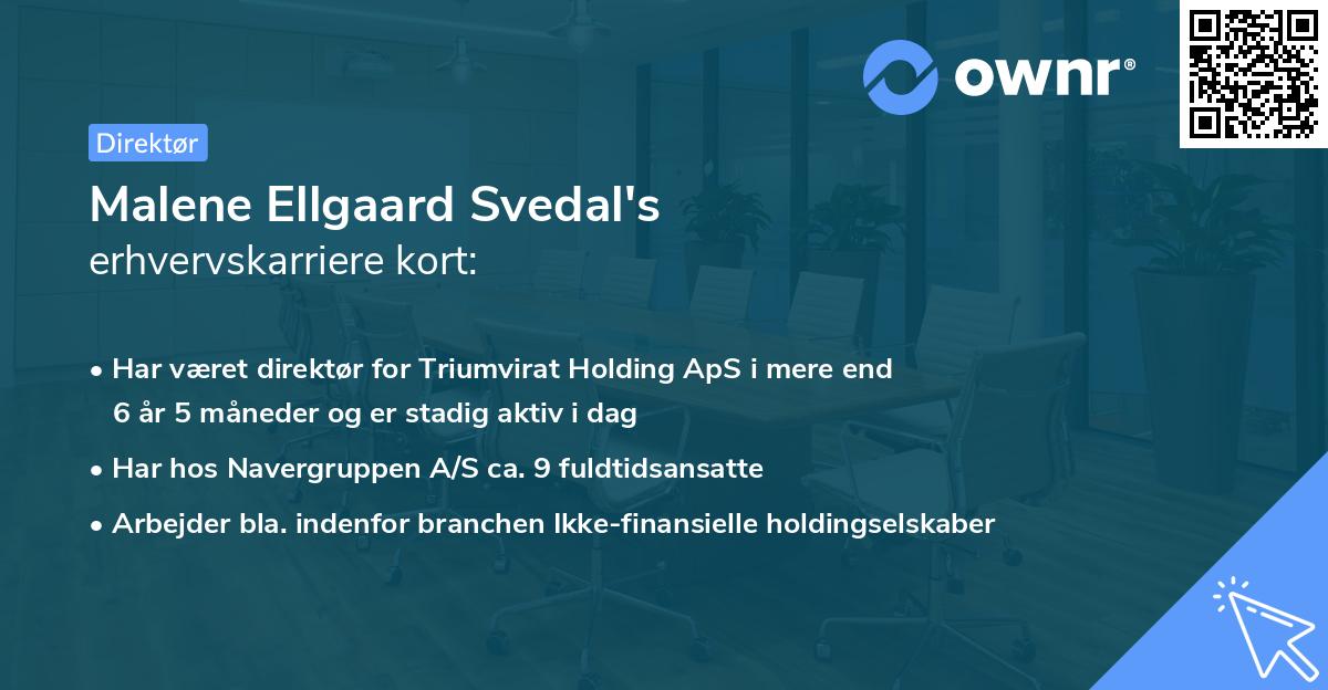 Malene Ellgaard Svedal's erhvervskarriere kort