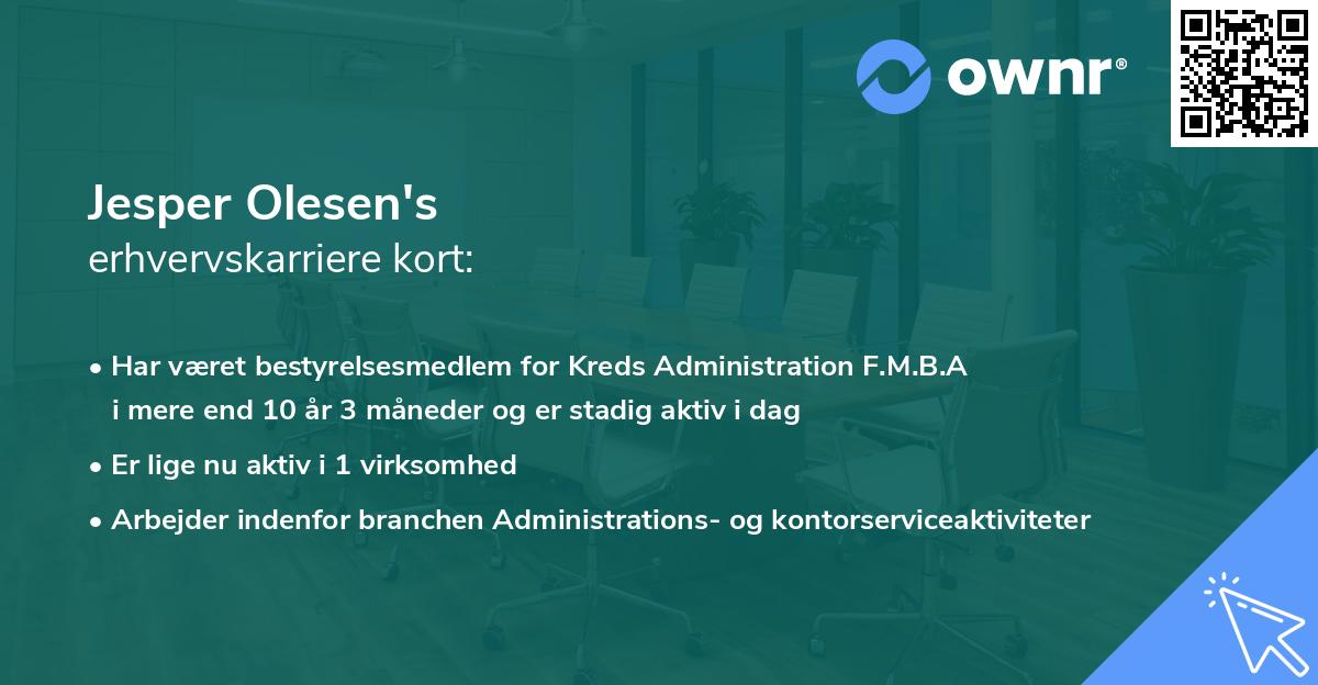 Jesper Olesen's erhvervskarriere kort