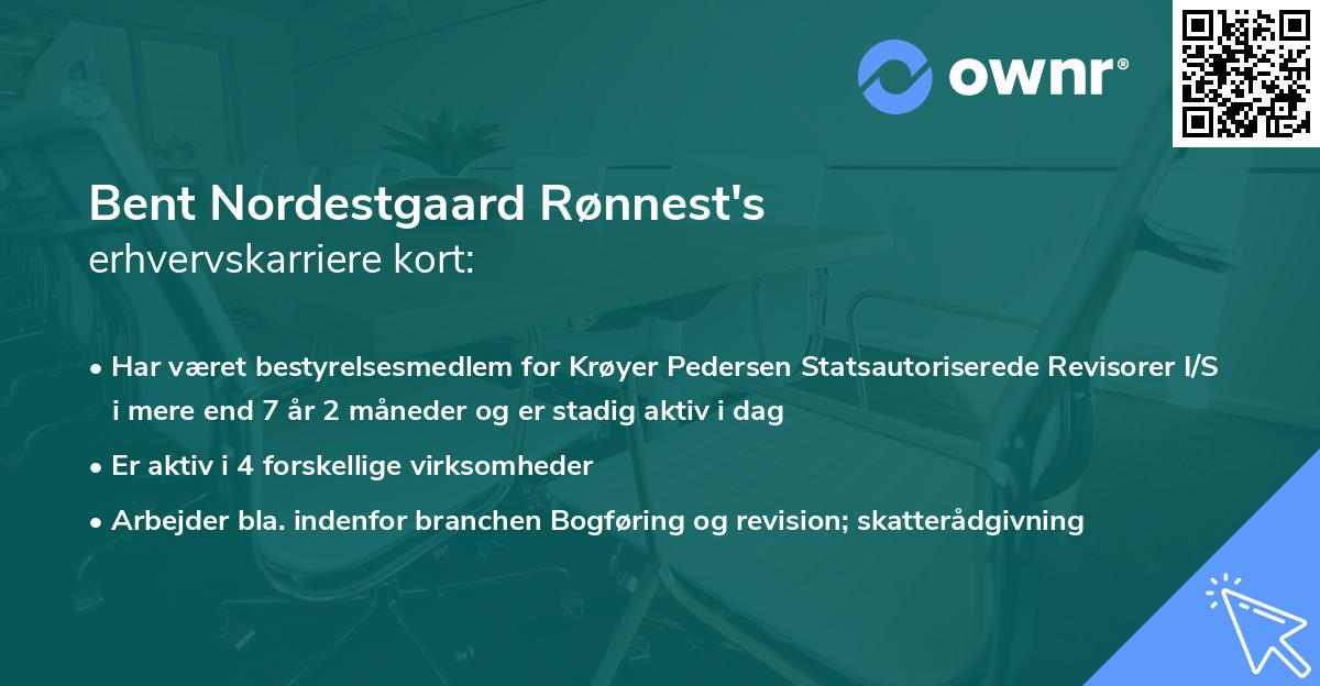 Bent Nordestgaard Rønnest's erhvervskarriere kort